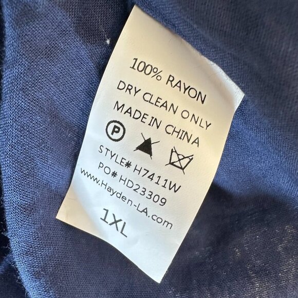 Hayden Maxi Dress Navy Blue Ditsy Floral Smocked Waist Size 1XL - Picture 10 of 11